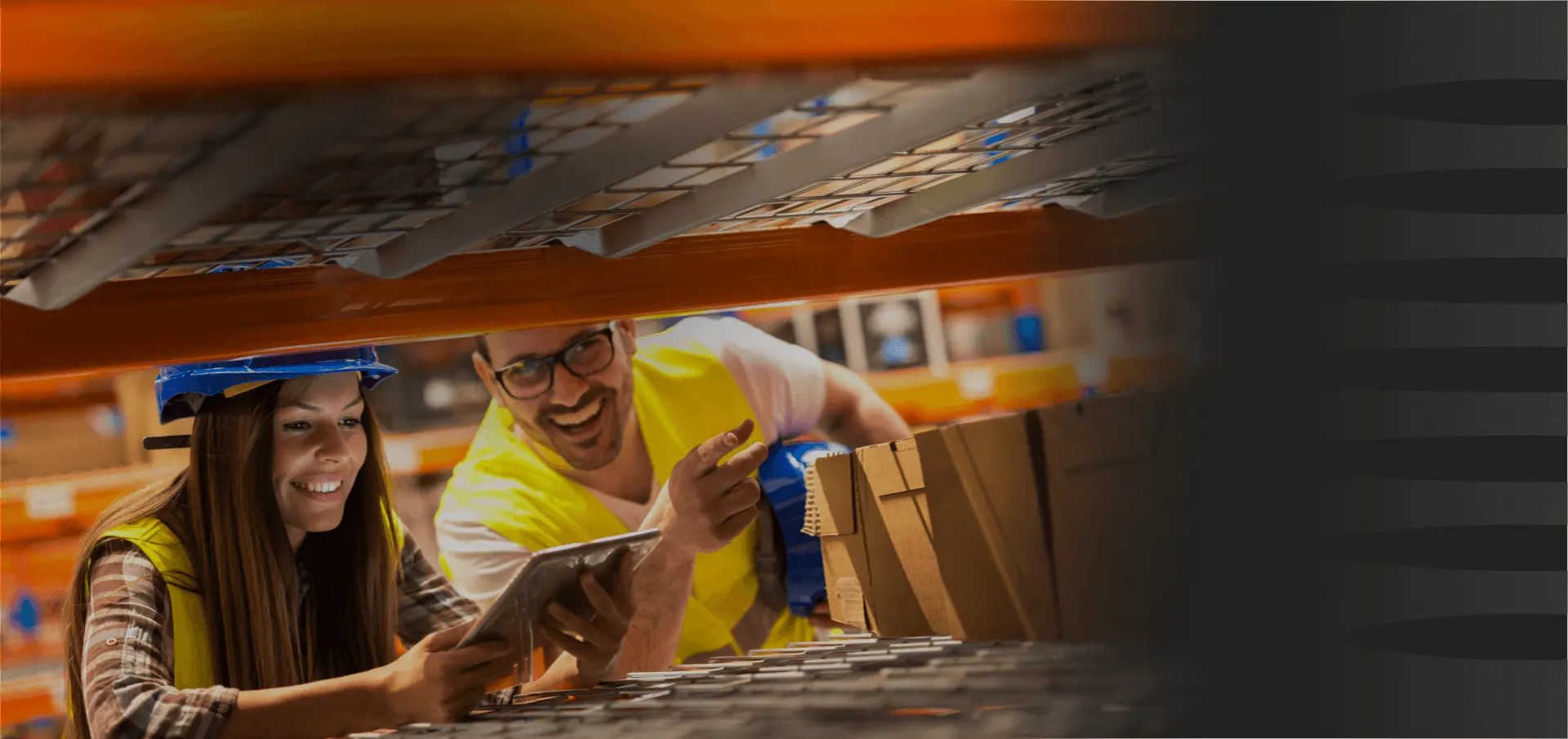 Packages staged for carrier pickup