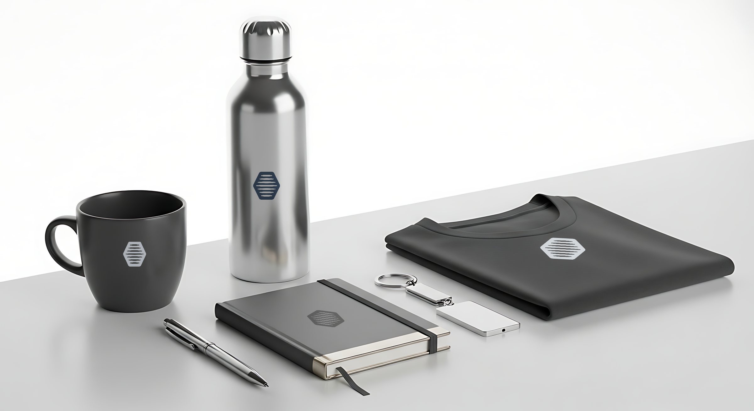 Branded event kits with logo merchandise