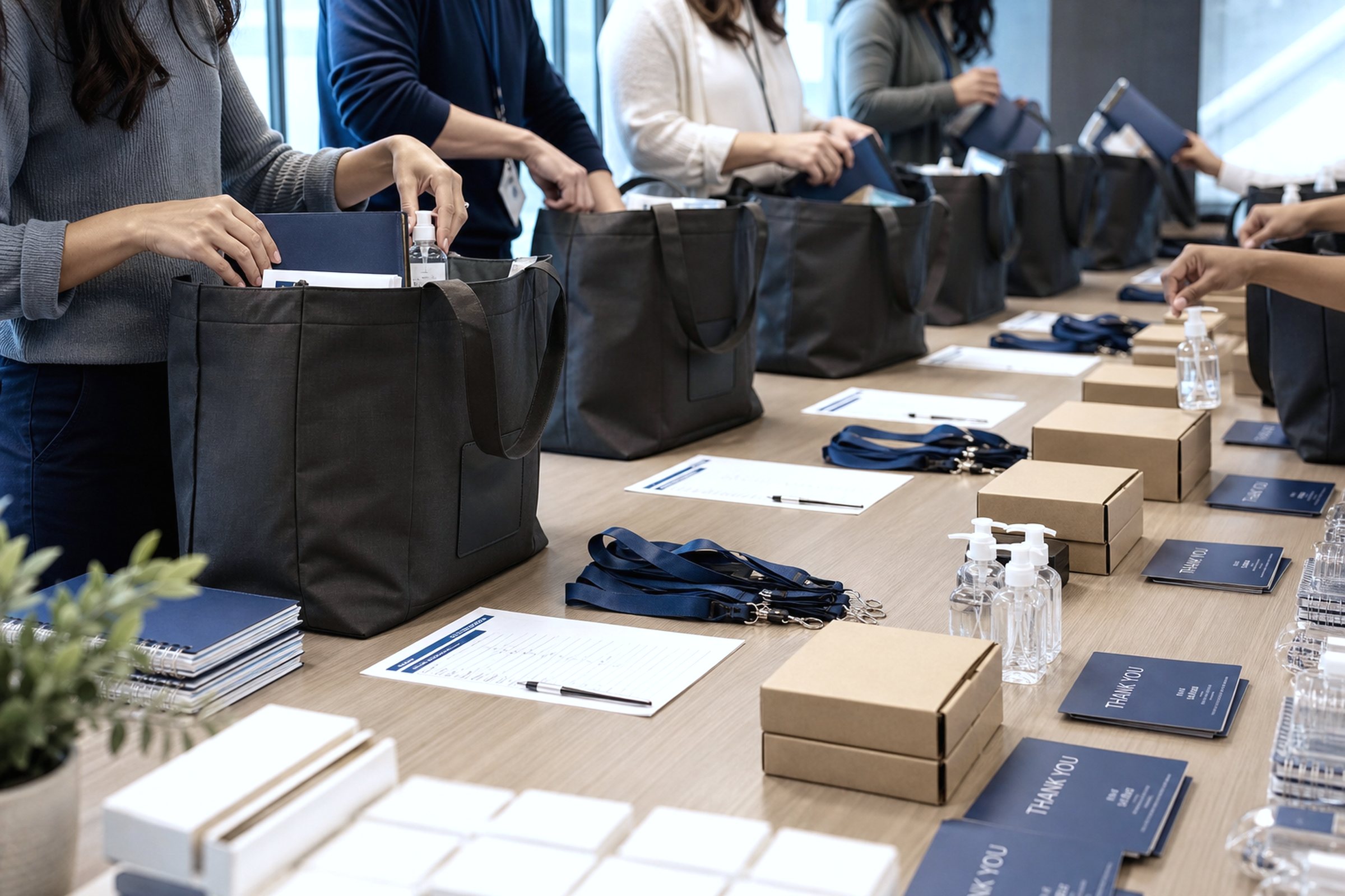Kit assembly team packing sample kits